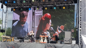 Modular LED video wall used as a large-format concert stage backdrop during a live entertainment event.