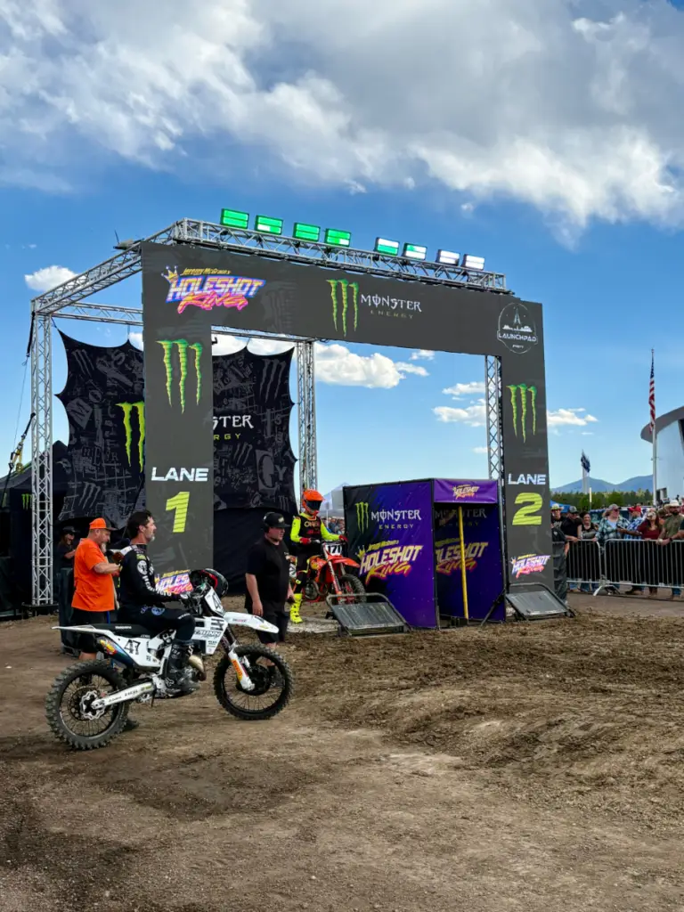 LED Screen ticker tape at the Monster Energy Jeremy McGrath's Holeshot King event.