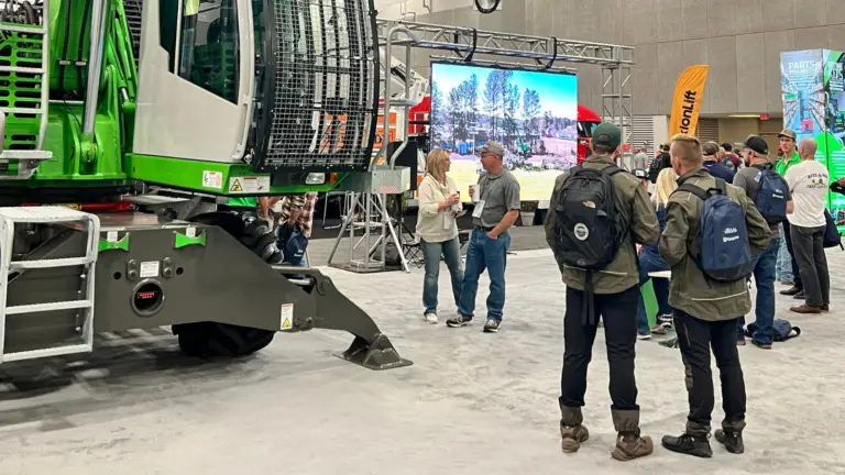 Modular LED display wall installed at a trade show booth to engage attendees and showcase branded content.